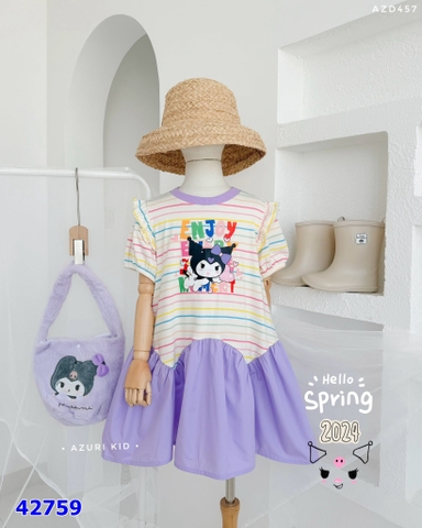 Đầm Azuri sọc tím Korumi - size 2y