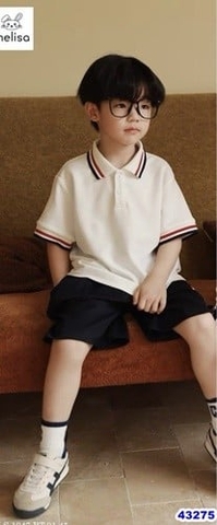 Set bộ Melisa trắng viền đỏ - size 4-5y