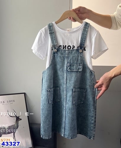 Set yếm 3 túi jean - size 130