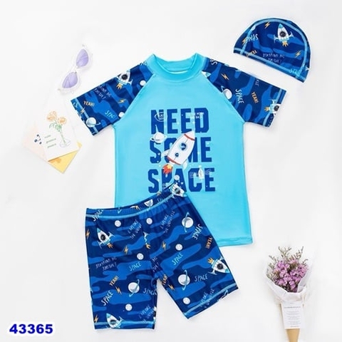 Bộ bơi + nón xanh dương Space - size 170