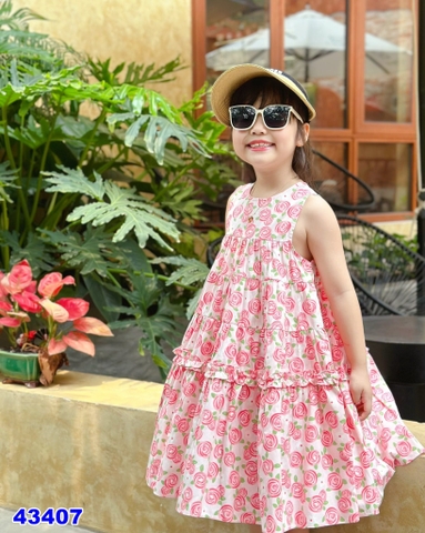 Đầm Sofia hồng hoa hồng - size 18-24m