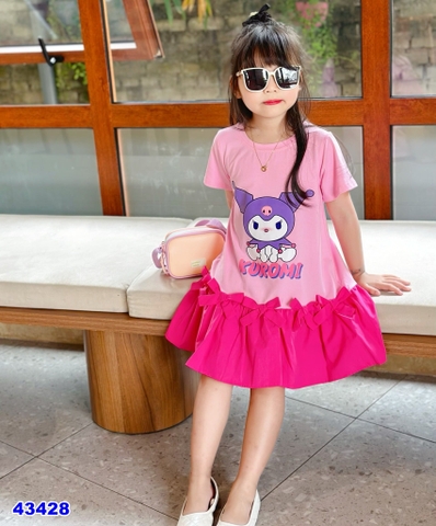 Đầm MiaKid hồng Kuromi - size 3-4y