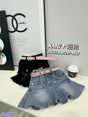 Chân váy jean đuôi cá xanh XMG - size 140
