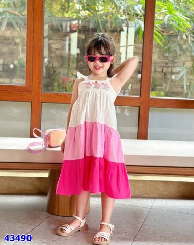 Đầm Sofia sọc hồng Melody