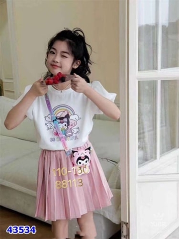 Set váy hồng Kuromi Beutiful+túi - size 120