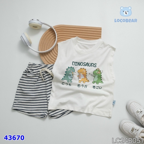 Bộ Locobeai trắng khủng long - size 120