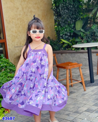 Đầm Sofia 2 dây tím Kuromi&Melody - size 18-24m