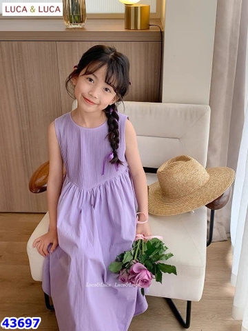 Đầm Luca tím trơn - size 2-3y