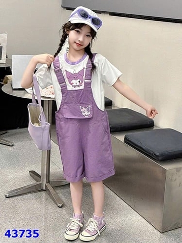 Set quần yếm Sofia tím Kuromi - size 12-18m