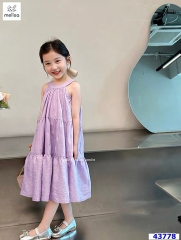 Đầm Melisa tím cổ yếm - size 2-3y