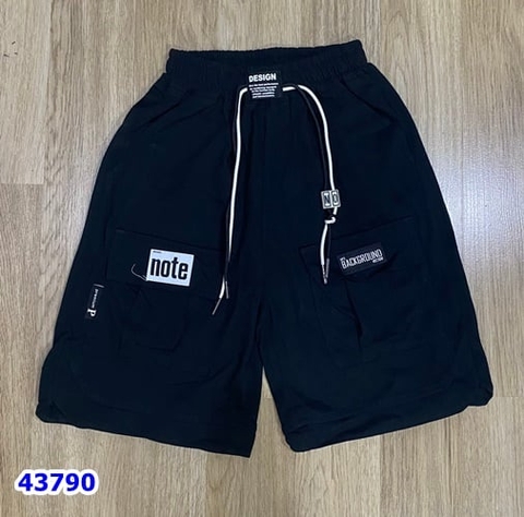 Quần short đen túi hộp Note - size 120