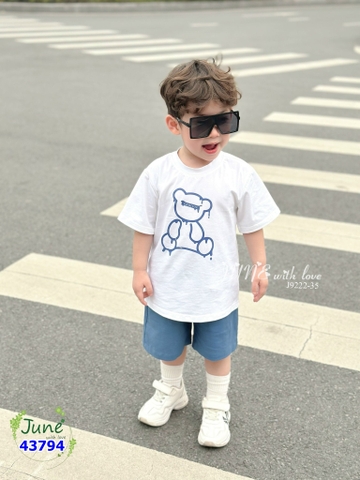 Bộ June trắng gấu xanh - size 9y