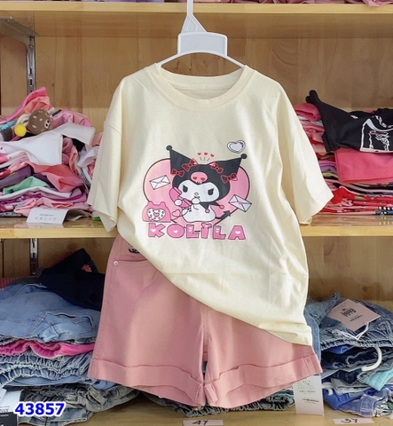 Áo thun màu kem Kuromi