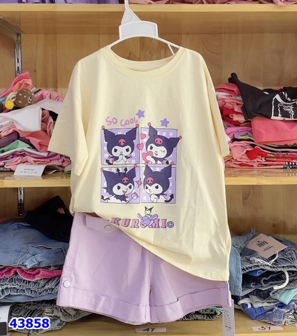 Áo thun màu kem Kuromi
