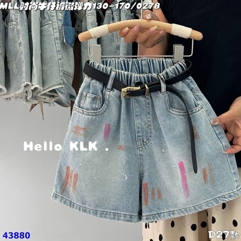 Quần short jean Fashion Màu hồng cam - size 120