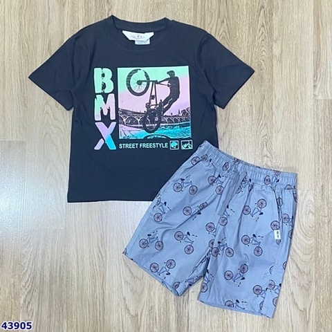 Bộ Hm xám đen BMX - size - size 5-6y