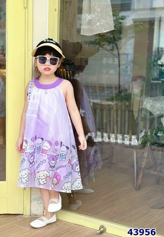 Đầm Sofia tím hoạt hình+túi - size 18-24m
