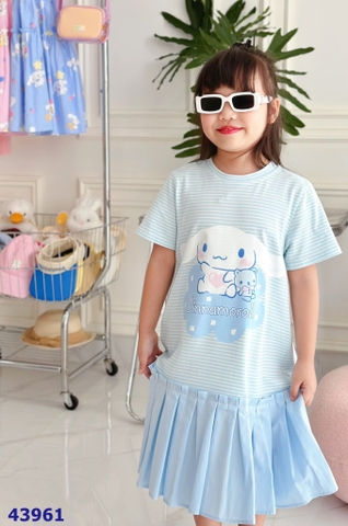 Đầm MiaKid sọc trắng Cinnamoroll - size 18-24m