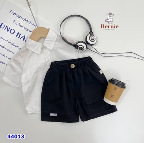 Quần short Bernie kaki đen túi trước - size 90