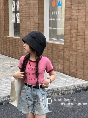 Quần short jean xanh nơ
