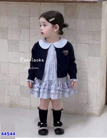 Set Cadigan xanh đen tim Min