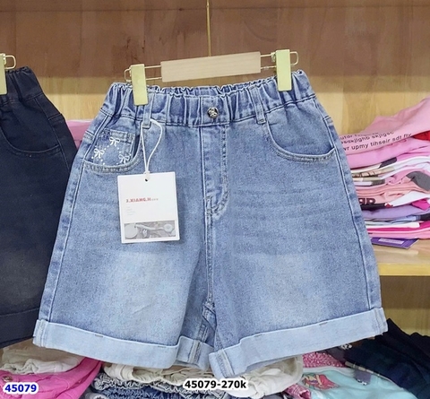 Quần short jean túi sau nơ
