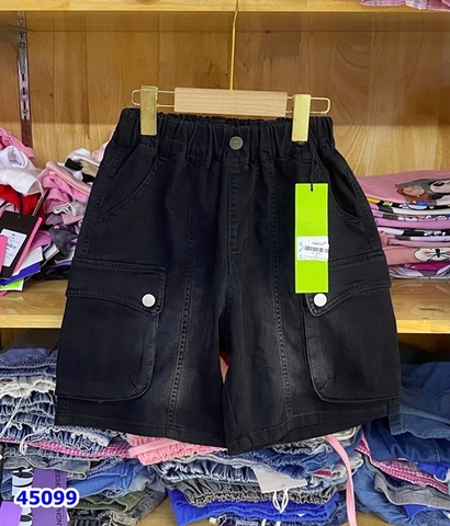 Quần short jean Xiao túi hôp đen