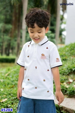 Áo Polo Nexxi trắng CapyBara