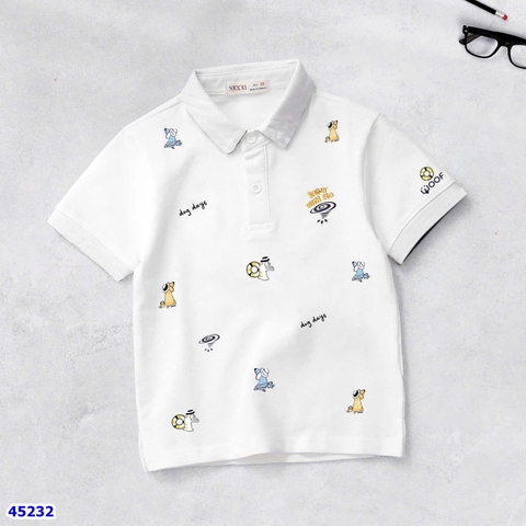Áo polo Nexxi trắng Dog