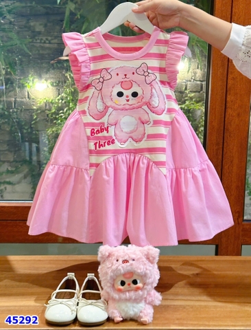 Đầm Miakid hồng BB3 nơ