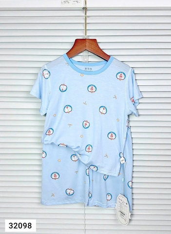 Bộ Tencel xanh Doremon