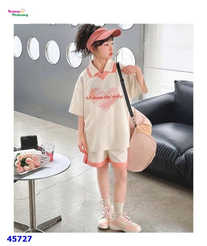 Bộ Polo WinWin kem trái tim