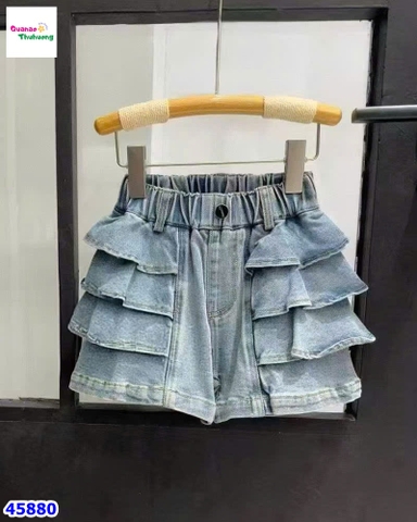 Quần short jean xanh tầng