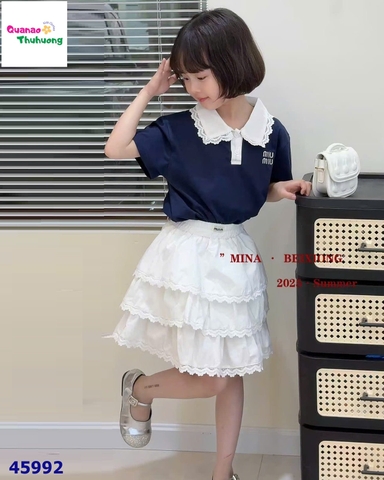 Set váy Mina polo Miu Miu xanh