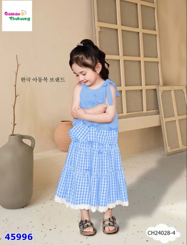 Set váy ChoHee sọc xanh nơ