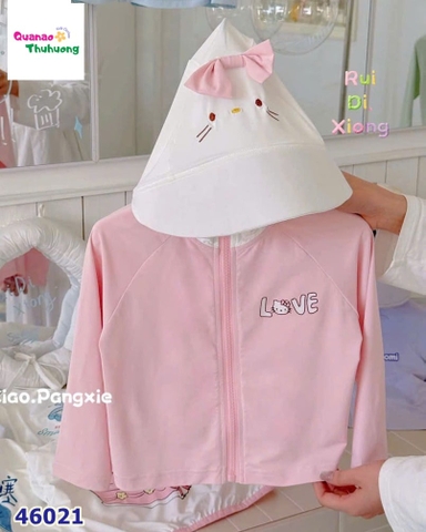Áo khoác chống nắng hồng Love kitty