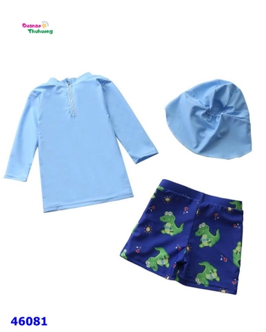 Bộ bơi xanh cá sấu + nón