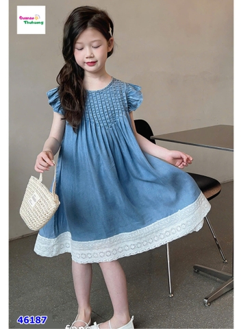 Đầm Miao jean xếp ly ngực