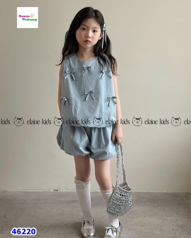 Set Elaine bí xanh đính nơ