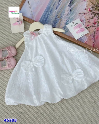 Đầm bí Sofia trắng đính nơ