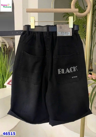 Quần short jean đen túi Black