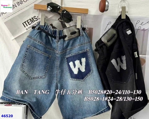 Quần short jean Bantang xanh Guaning