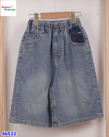 Quần short jean Bantang Smile xanh đậm
