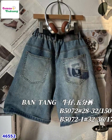 Quần short jean Bantang xanh túi Guoning