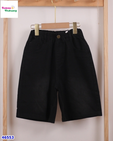 Quần short jean Bantang đen túi MM6