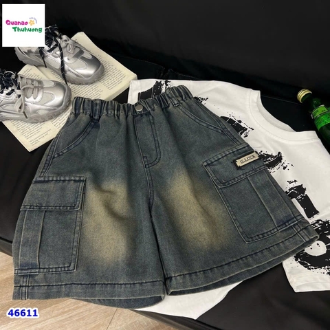 Quần short jean túi hộp G Luck