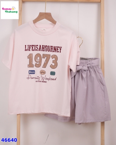 Set áo hồng 1973, quần short