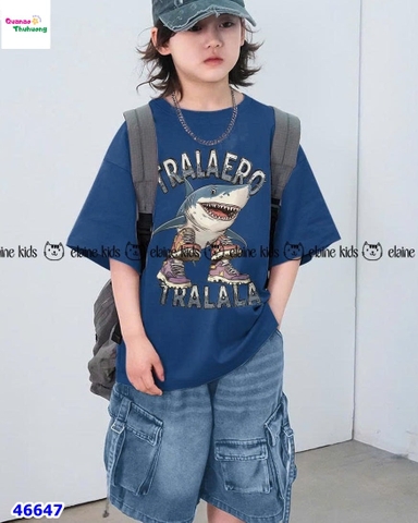 Bộ Elaine xanh đậm cá mập Tralala