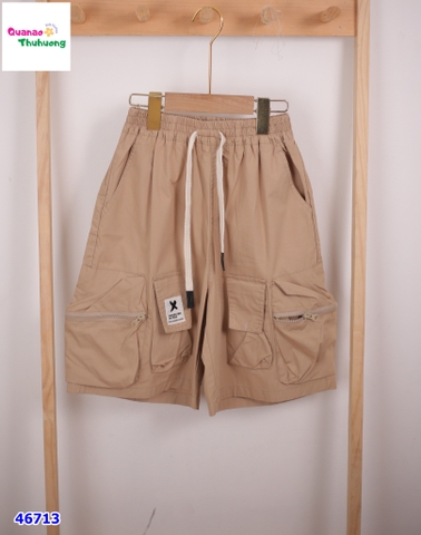 Quần short kaki nâu túi hộp