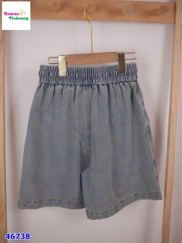 Quần short jean phối túi